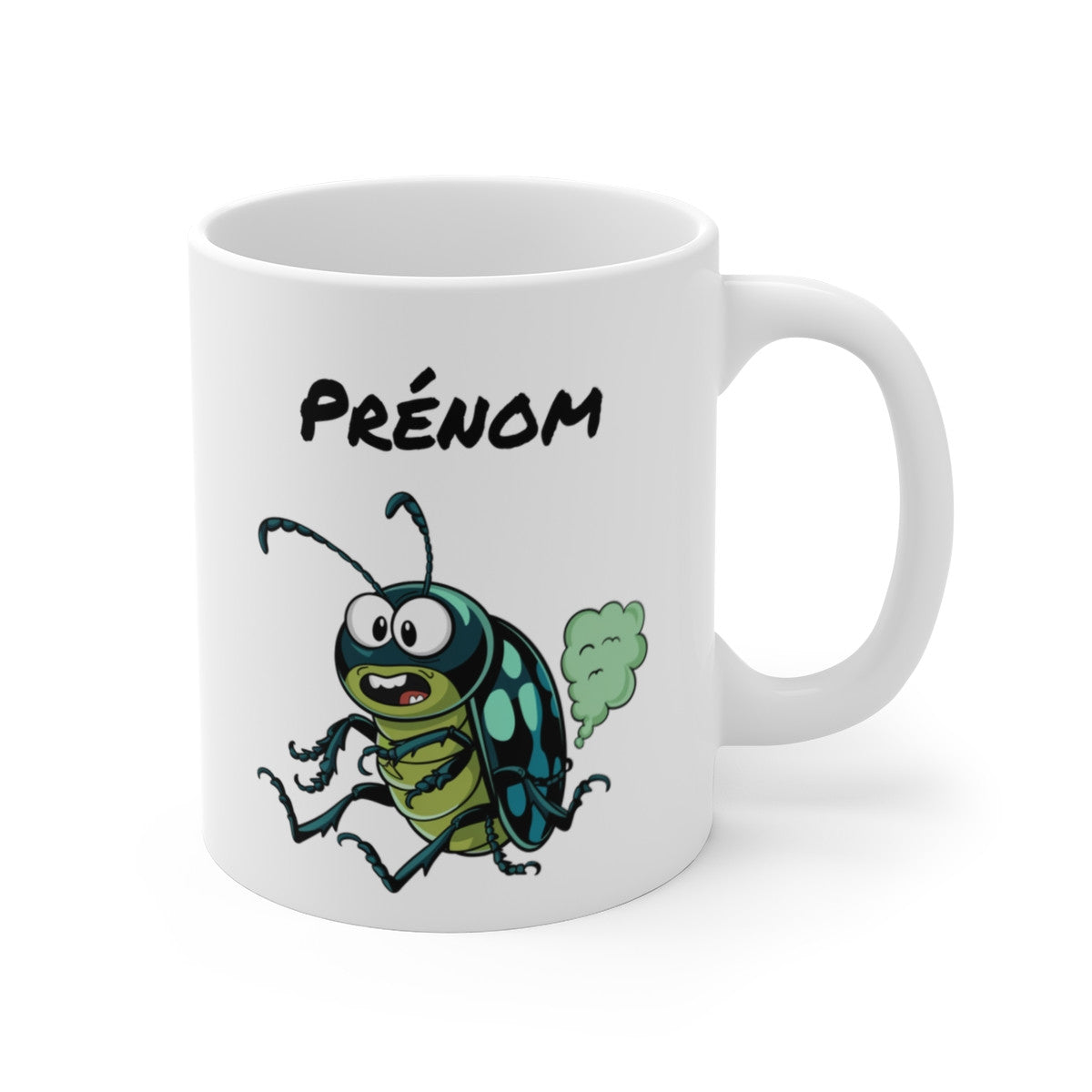 Tasse Personnalisable Insecte qui Pète – Mug Scarabée Drôle avec Prénom 325ml Cadeau Humour Original