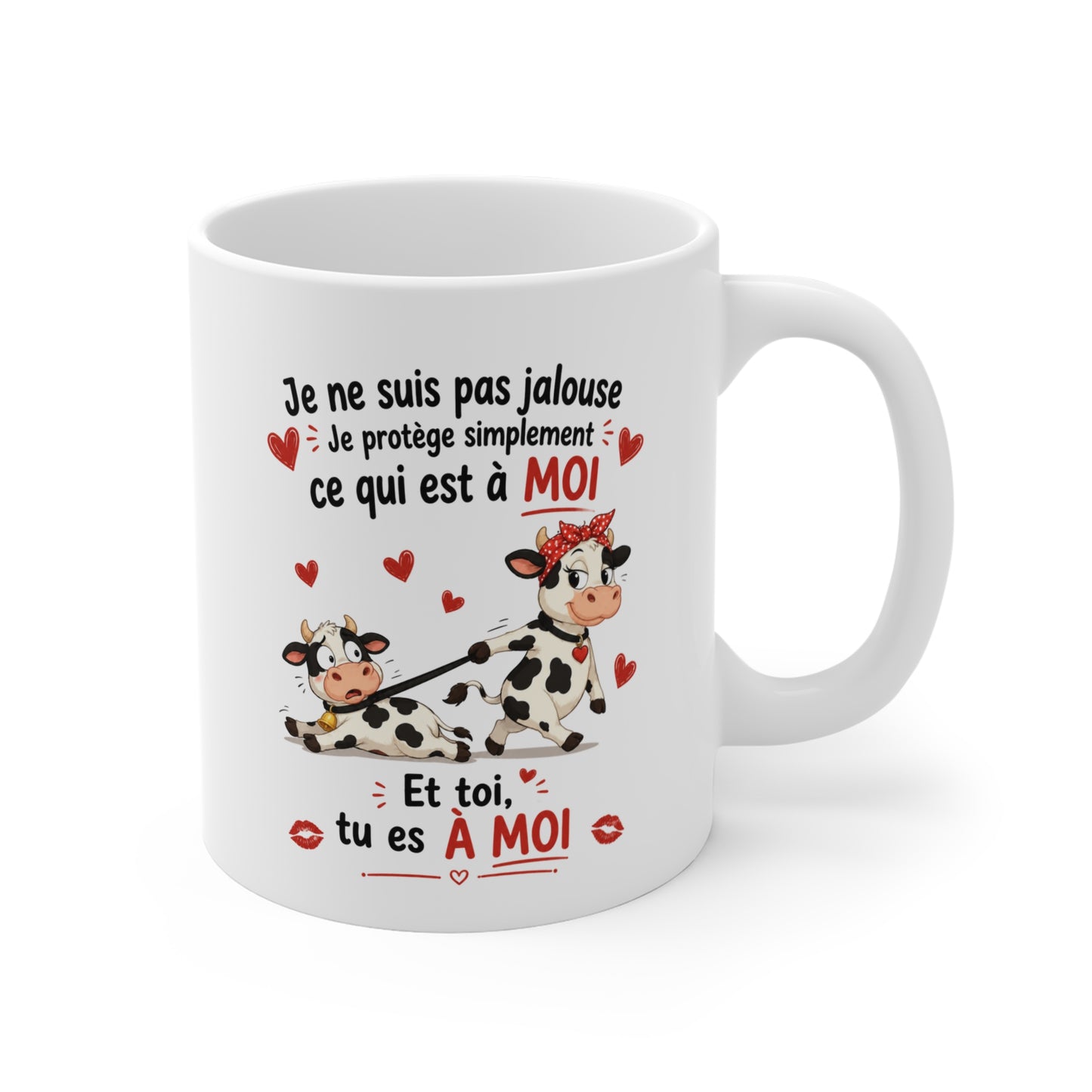 Tasse Couple Vache Humour – Mug Animaux Amoureux Romantique – Cadeau Couple Original 325ml