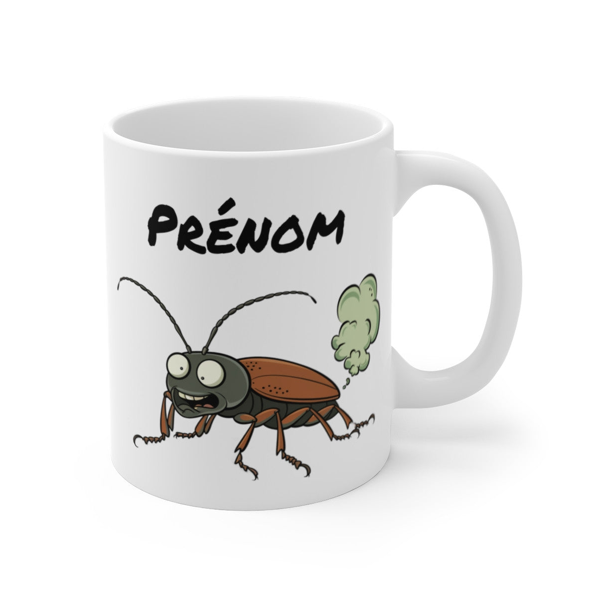 Tasse Personnalisable Insecte qui Pète – Mug Cafard Drôle avec Prénom 325ml Cadeau Humour Original