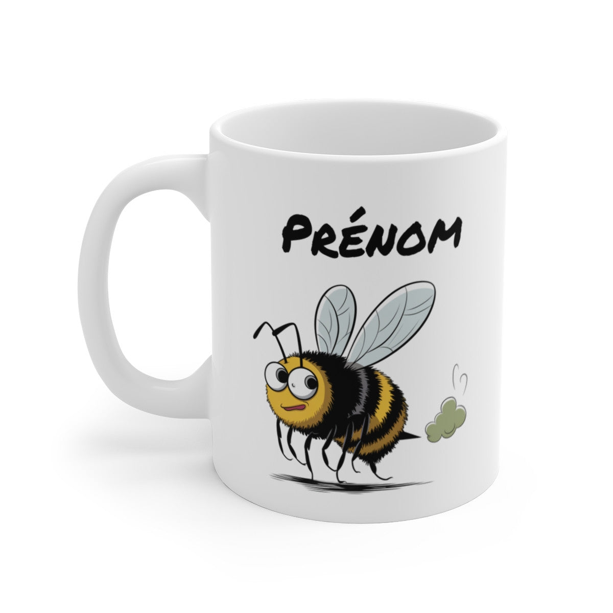 Tasse Personnalisable Abeille qui Pète – Mug Insecte Drôle avec Prénom 325ml Cadeau Humour Original