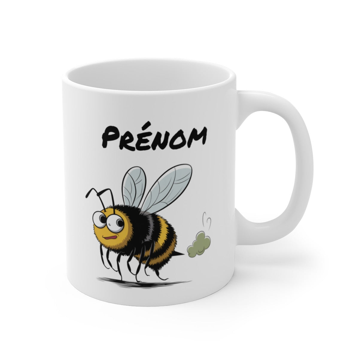 Tasse Personnalisable Abeille qui Pète – Mug Insecte Drôle avec Prénom 325ml Cadeau Humour Original