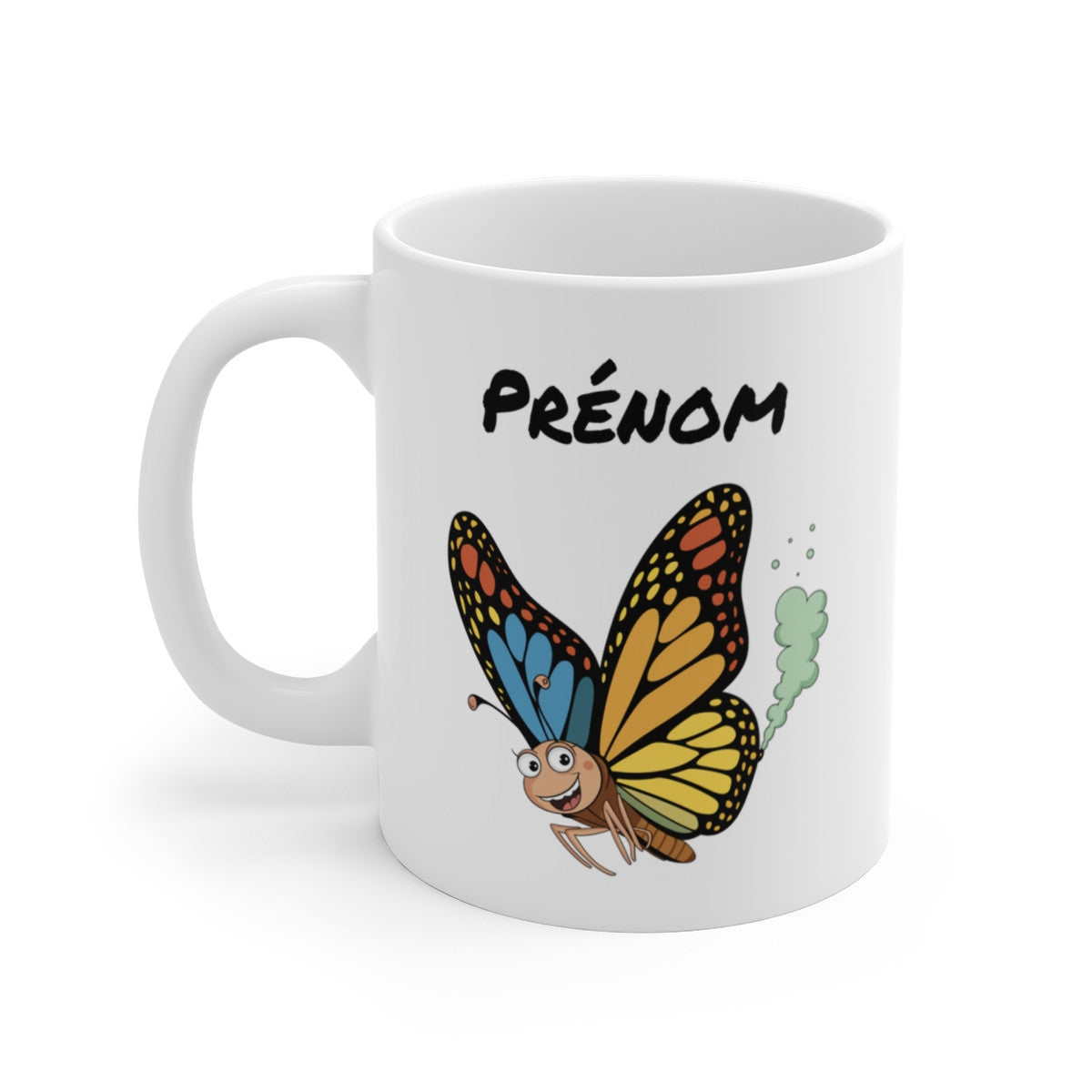 Tasse Personnalisable Papillon qui Pète – Mug Insecte Drôle avec Prénom 325ml Cadeau Humour Original