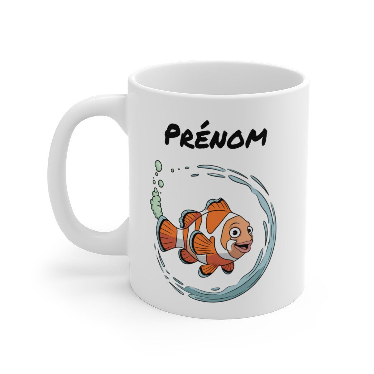 Tasse Personnalisable Poisson Clown qui Pète – Mug Humour Cartoon avec Prénom 325ml Cadeau Drôle Original