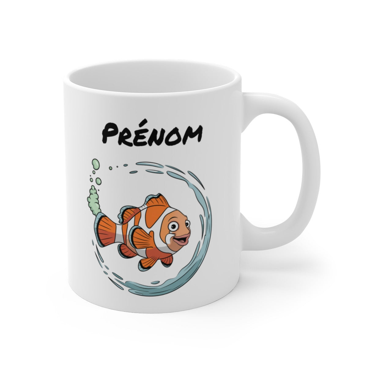 Tasse Personnalisable Poisson Clown qui Pète – Mug Humour Cartoon avec Prénom 325ml Cadeau Drôle Original