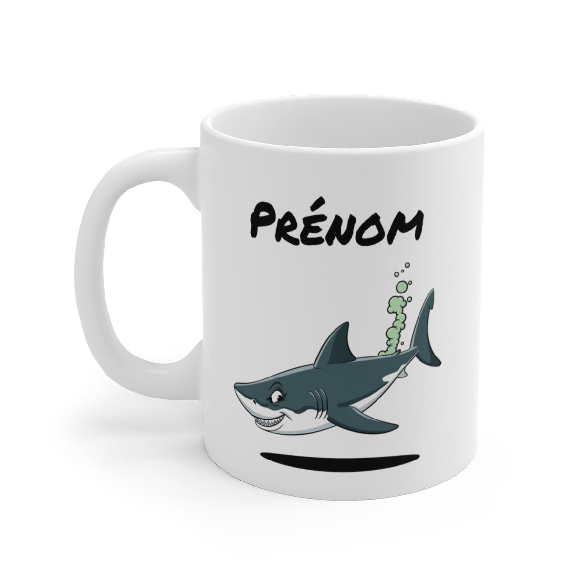 Tasse Personnalisable Requin qui Pète – Mug Humour Animal Marin avec Prénom 325ml Cadeau Drôle Original