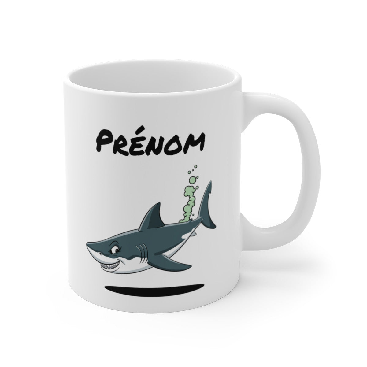 Tasse Personnalisable Requin qui Pète – Mug Humour Animal Marin avec Prénom 325ml Cadeau Drôle Original