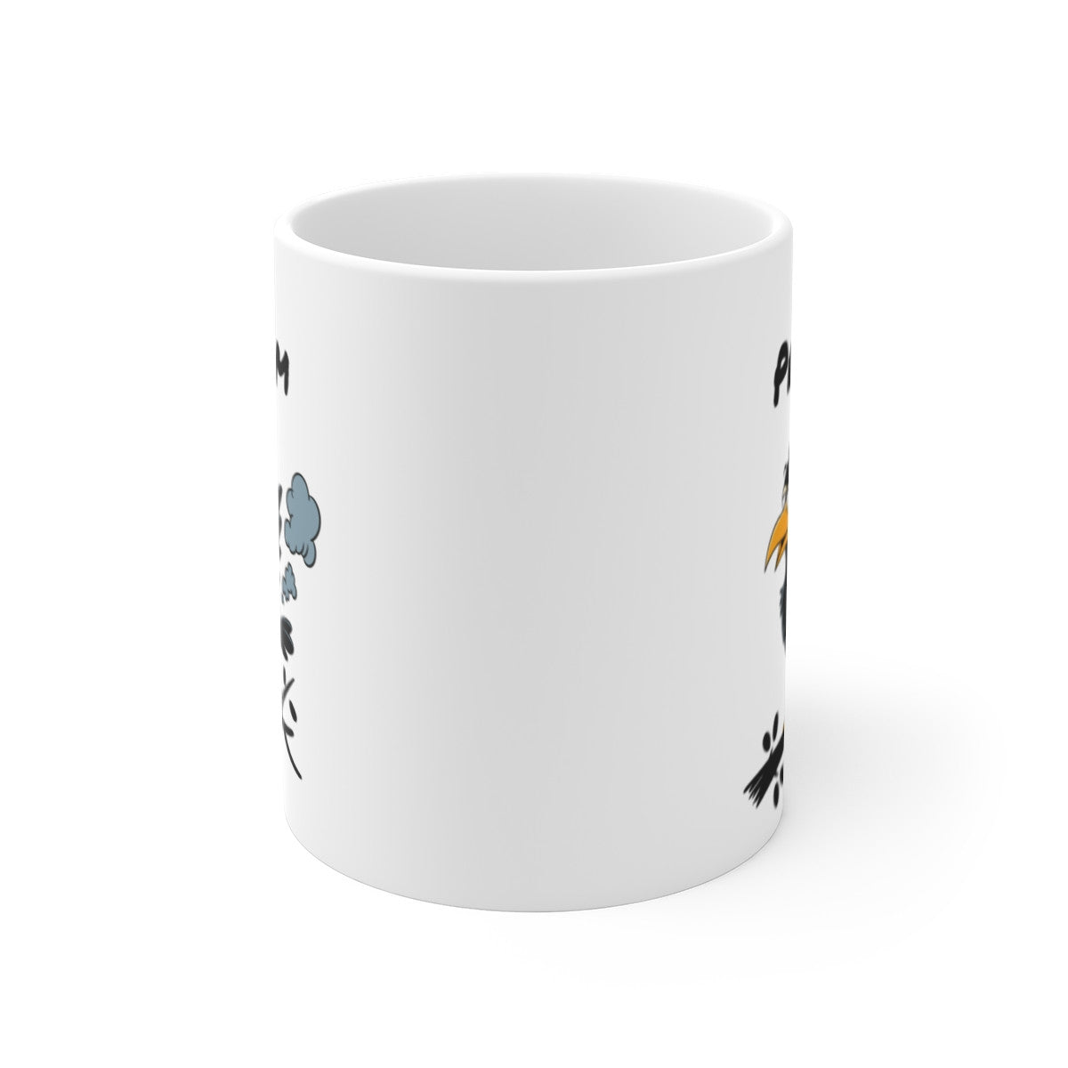 Tasse Personnalisable Corbeau qui Pète – Mug Humour Oiseau Rigolo avec Prénom 325ml Cadeau Original