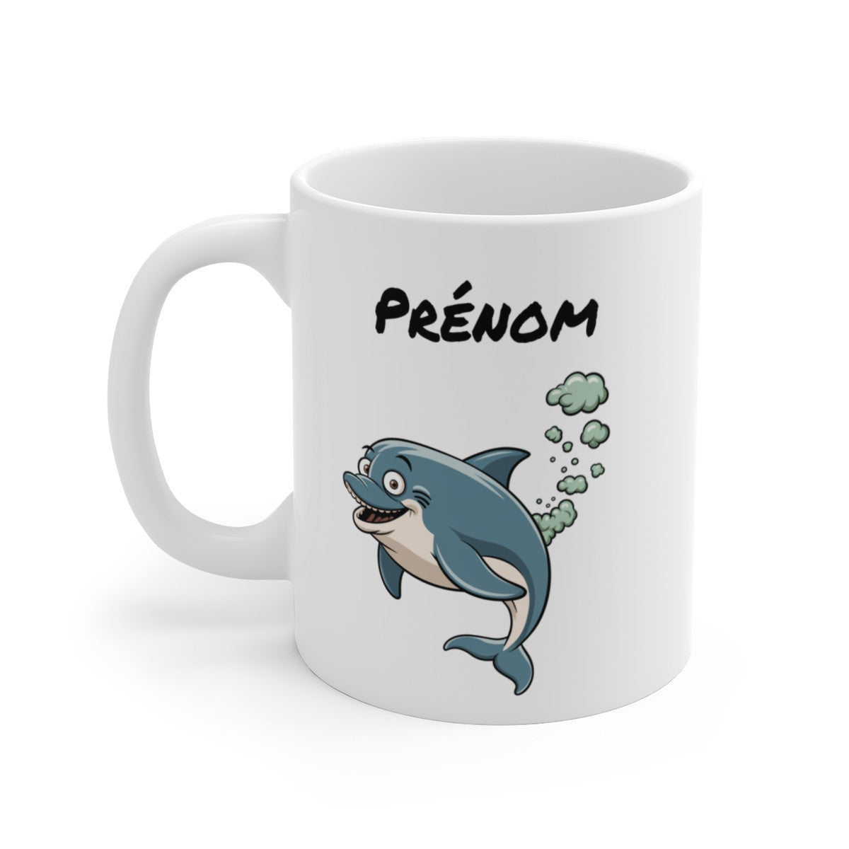 Tasse Dauphin qui Pète Personnalisable – Mug Humour Animal Rigolo avec Prénom 325ml Cadeau Original