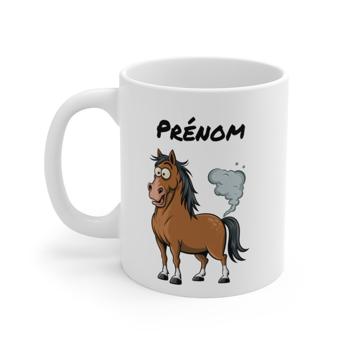 Tasse Cheval qui Pète Personnalisable – Mug Humour avec Prénom, Cadeau Drôle Amoureux des Chevaux 325ml