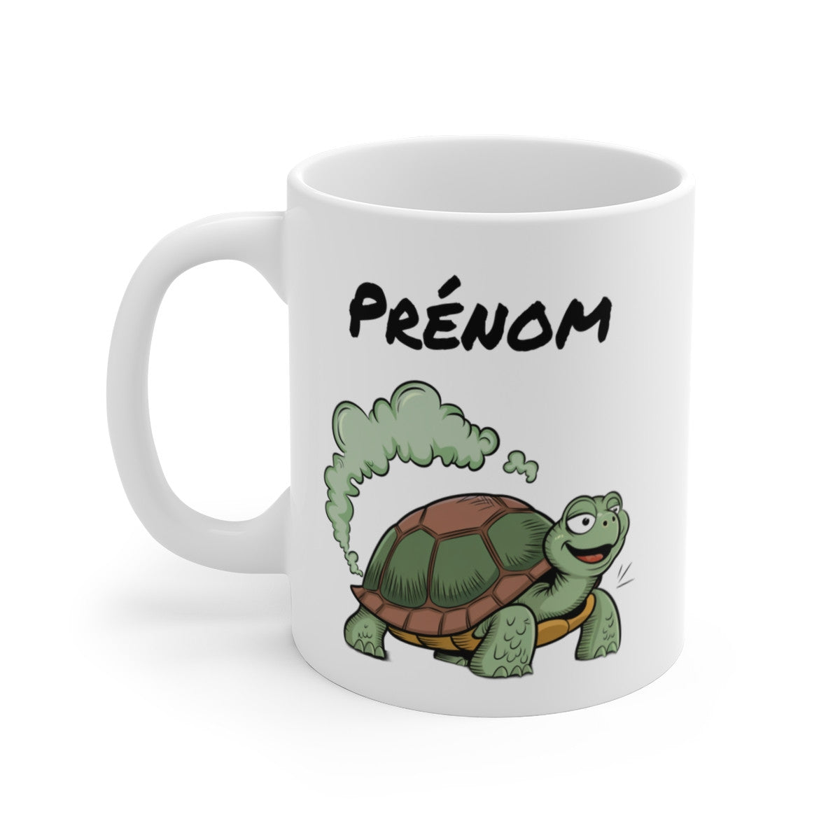 Tasse Tortue qui Pète Personnalisable – Mug Humour avec Prénom, Cadeau Drôle Animal Cartoon 325ml