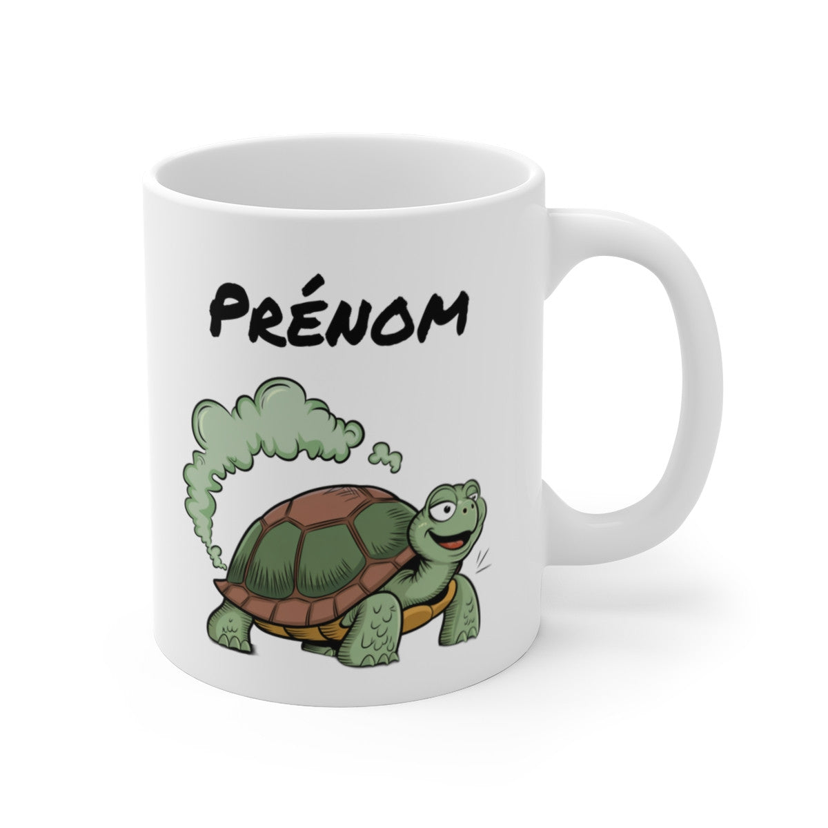 Tasse Tortue qui Pète Personnalisable – Mug Humour avec Prénom, Cadeau Drôle Animal Cartoon 325ml