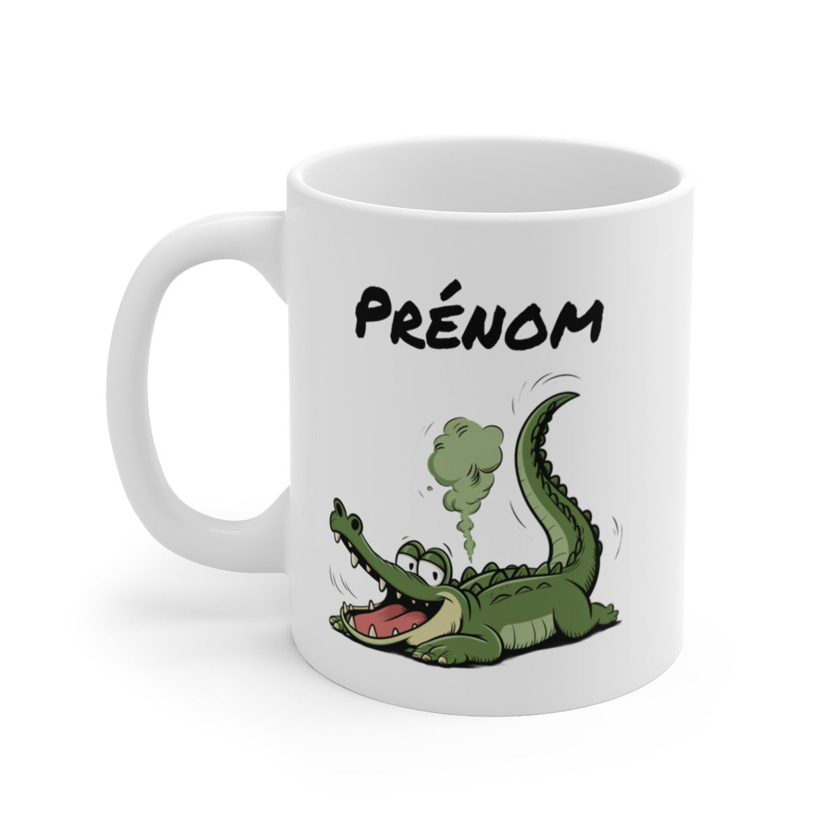 Tasse Crocodile qui Pète Personnalisable – Mug Humour avec Prénom, Cadeau Drôle Animal Cartoon 325ml