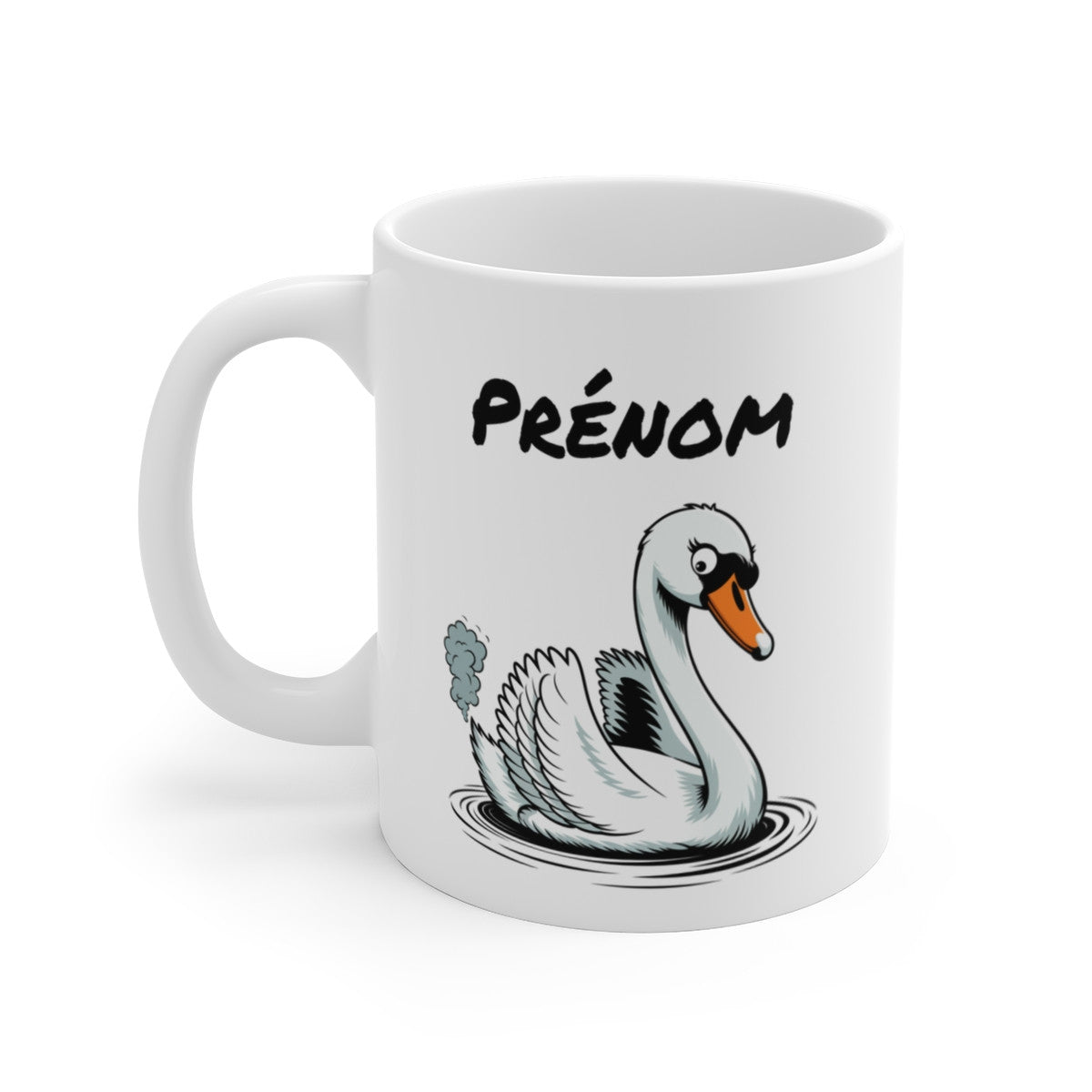 Mug Cygne qui Pète Personnalisable – Tasse Humour avec Prénom, Cadeau Animal Rigolo 325ml