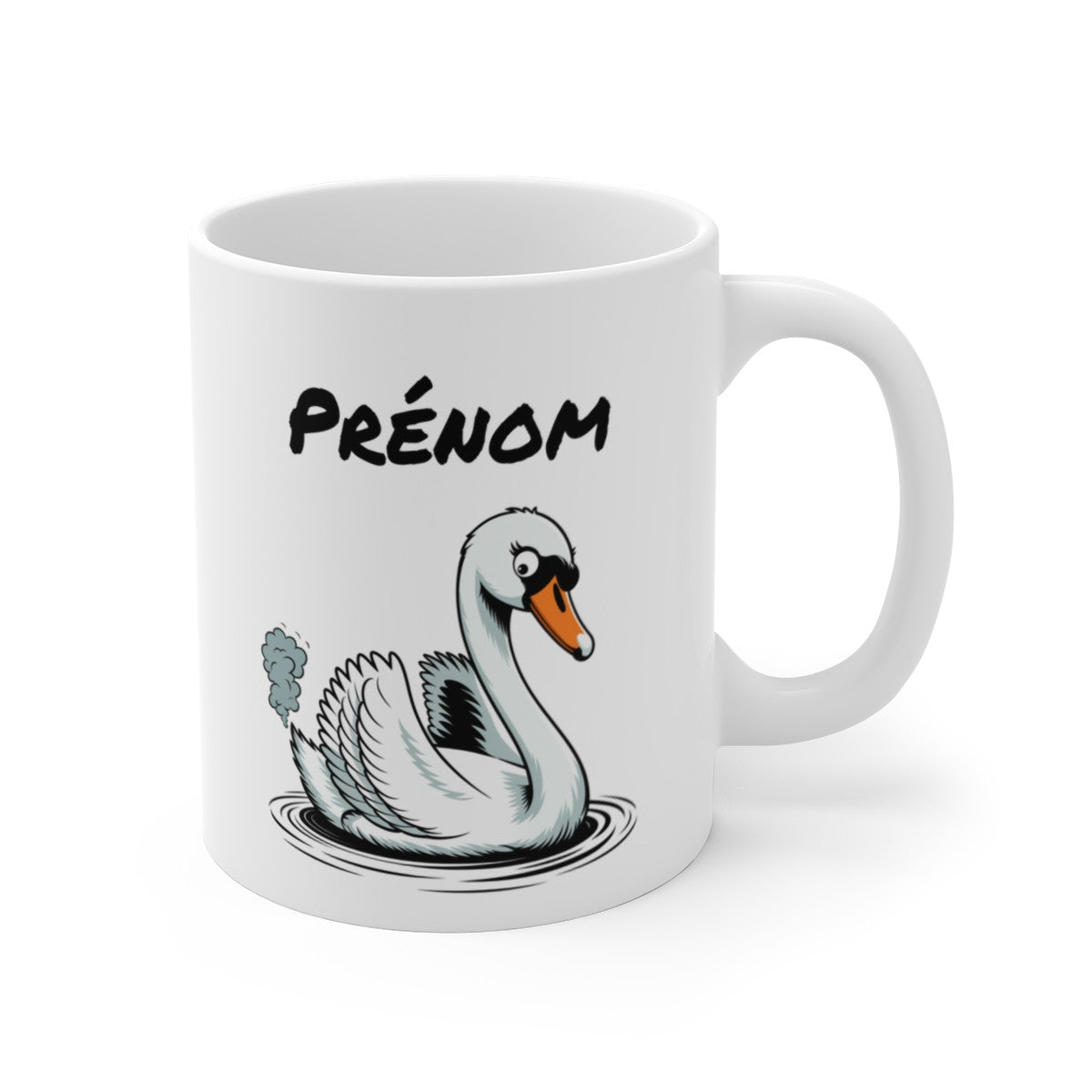 Mug Cygne qui Pète Personnalisable – Tasse Humour avec Prénom, Cadeau Animal Rigolo 325ml