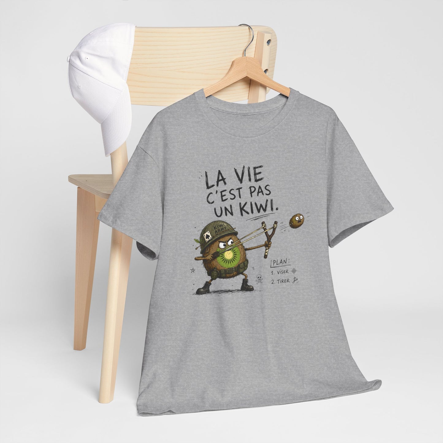 Tee-Shirt La Vie C'est Pas Un Kiwi Homme et Femme – Kiwi Soldat Humour Absurde Cadeau Drôle Original