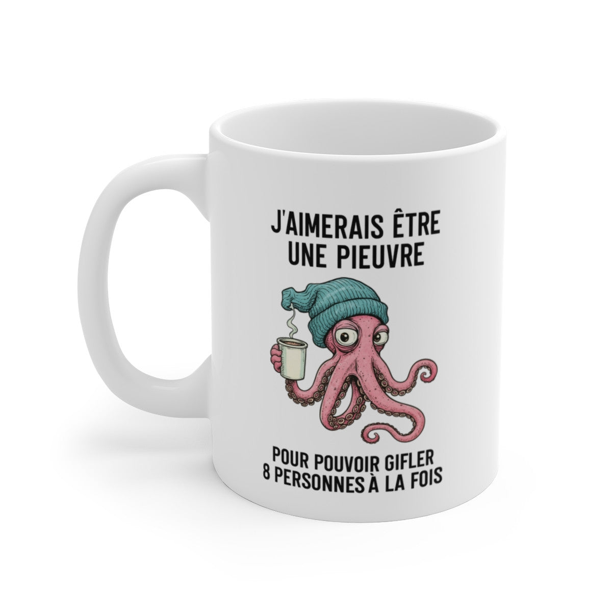 Mug Céramique Pieuvre Café Humoristique – Tasse Originale 325ml – Impression Haute Qualité – Cadeau Amoureux de Café et Humour
