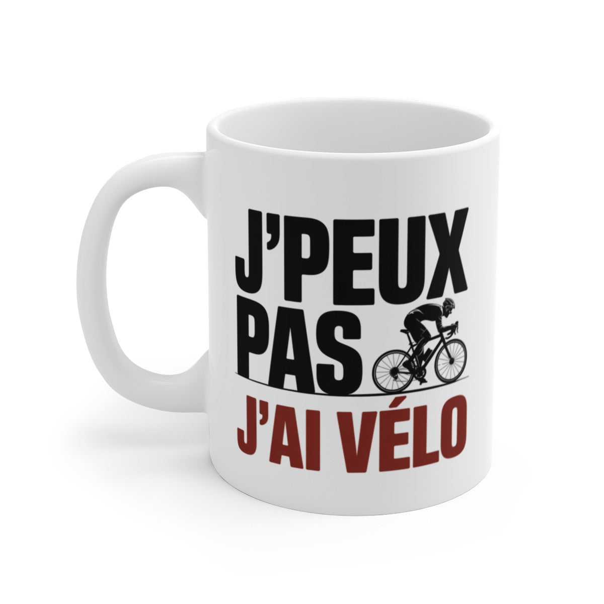 Mug J’Peux Pas J’ai Vélo – Tasse Cyclisme 325ml – Cadeau Humour Vélo – Céramique, Micro-ondes et Lave-Vaisselle
