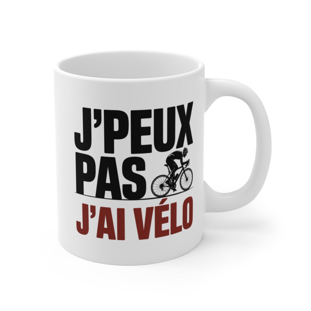 Mug J’Peux Pas J’ai Vélo – Tasse Cyclisme 325ml – Cadeau Humour Vélo – Céramique, Micro-ondes et Lave-Vaisselle