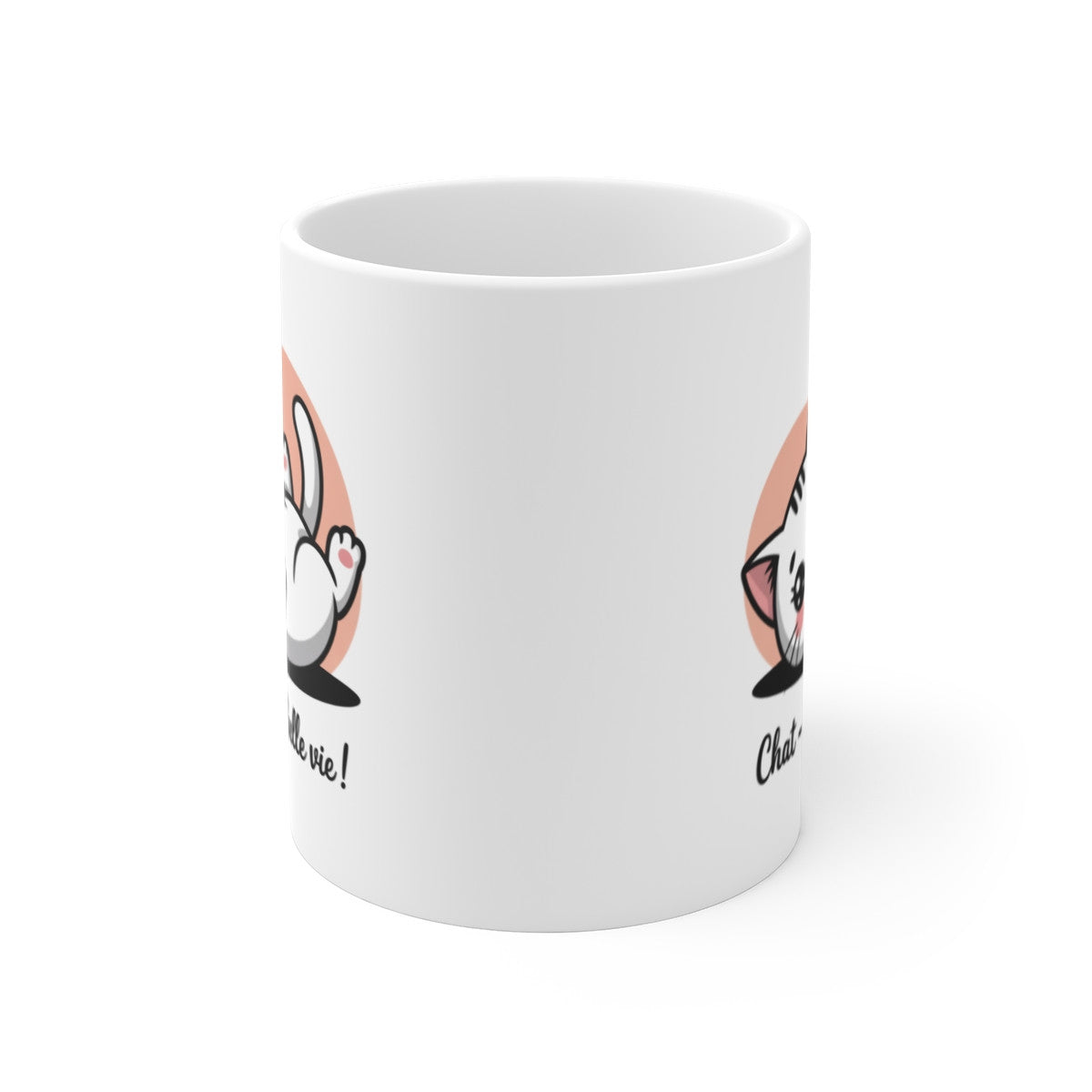 Mug Chat C’est la Belle Vie – Tasse Chat Mignon 325ml – Cadeau Amoureux des Chats, Humour
