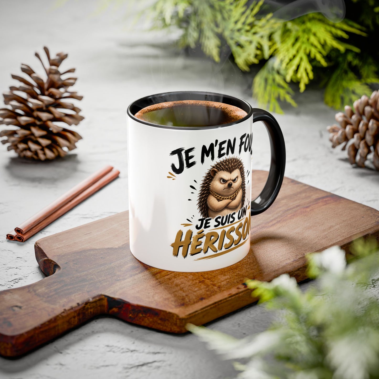 Tasse Je M’En Fous Je Suis Un Hérisson – Mug Hérisson Humoristique – Cadeau Homme Femme Amoureux des Animaux 325ml