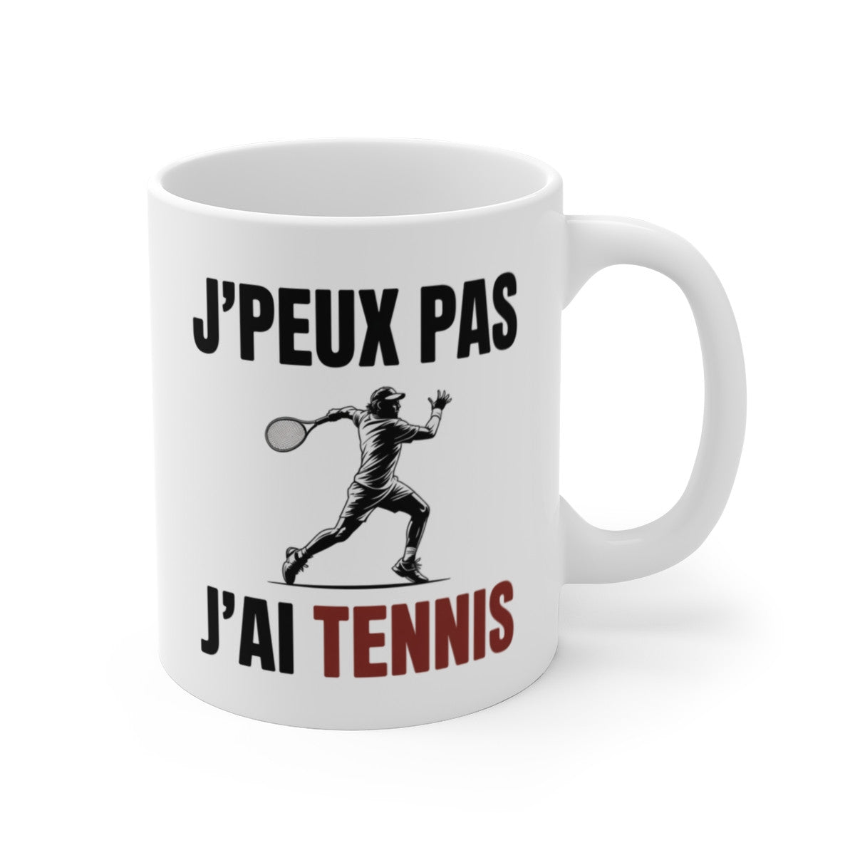 Mug J’Peux Pas J’Ai Tennis – Tasse Sport 325ml – Cadeau Tennis, Joueur, Coach – Céramique