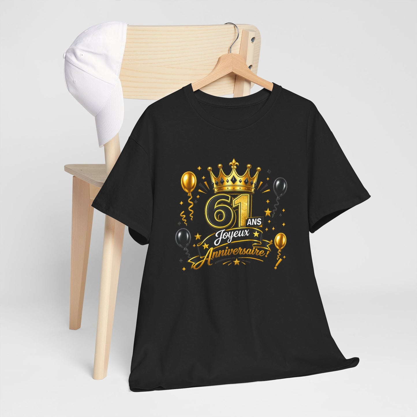 Tee Shirt Anniversaire 61 Ans Homme et Femme – Joyeux Anniversaire – Cadeau 61 Ans