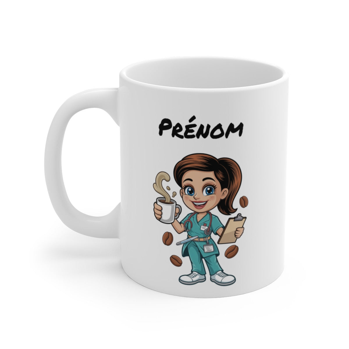 Mug Personnalisable Infirmière Café – Tasse Santé 325ml avec Prénom – Cadeau Aide-Soignante, Docteur, Clinique
