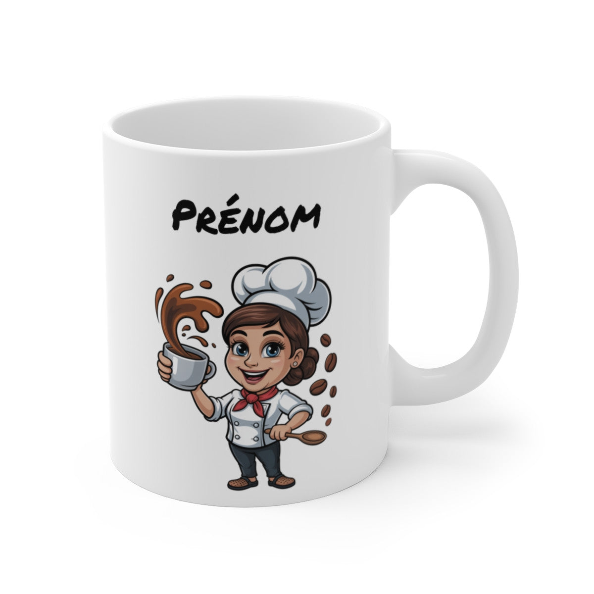 Mug Personnalisable Chef Cuisinière Café – Tasse Pâtissière 325ml avec Prénom – Cadeau Restauratrice, Cuisine, Humour