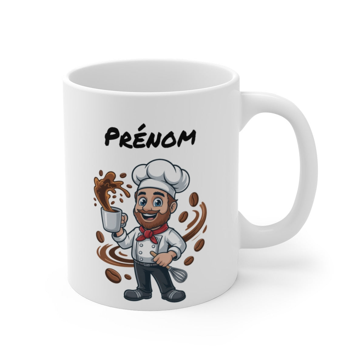 Mug Personnalisable Chef Cuisinier Café – Tasse Pâtissier 325ml avec Prénom – Cadeau Restaurateur, Cuisine, Humour