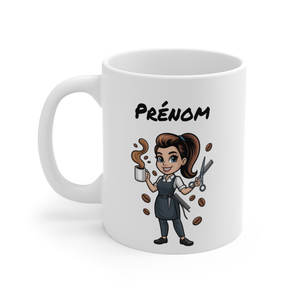 Mug Personnalisable Coiffeuse Femme – Tasse Métier Salon 325ml avec Prénom – Cadeau Beauté, Café, Humour & Profession Coiffure