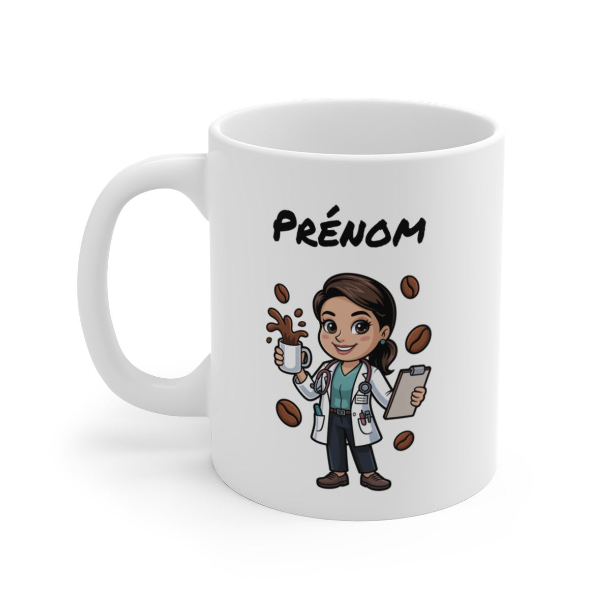 Mug Docteur Femme Personnalisable – Tasse Médecin avec Prénom – Cadeau Santé, Cabinet Médical, Café & Humour – 325ml