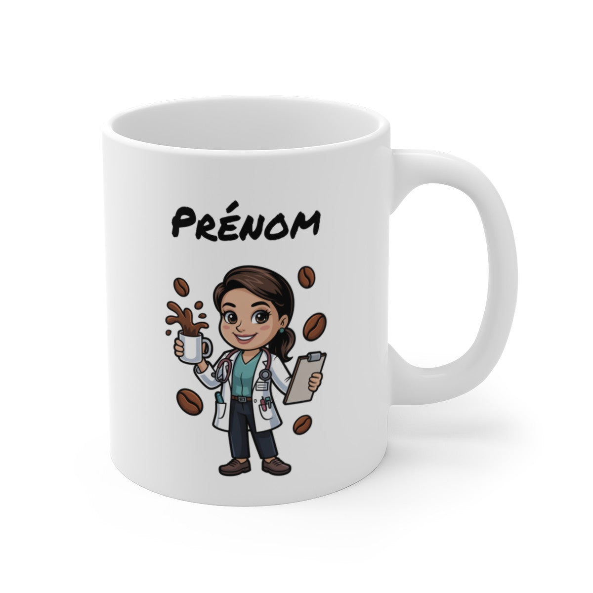 Mug Docteur Femme Personnalisable – Tasse Médecin avec Prénom – Cadeau Santé, Cabinet Médical, Café & Humour – 325ml
