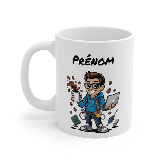 Mug Informaticien Personnalisable – Technicien IT, Développeur ou Geek – Tasse Café Métier Informatique
