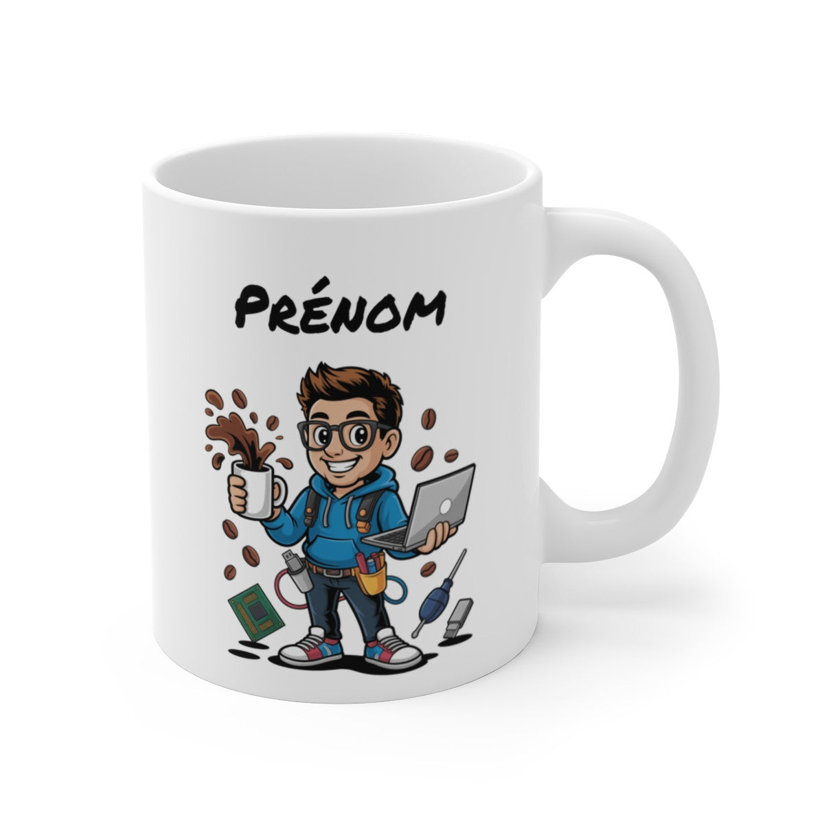 Mug Informaticien Personnalisable – Technicien IT, Développeur ou Geek – Tasse Café Métier Informatique