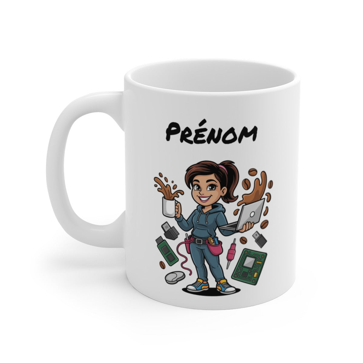 Mug Informaticienne Personnalisable – Technicienne IT, Développeuse, Geek – Tasse Métier Informatique