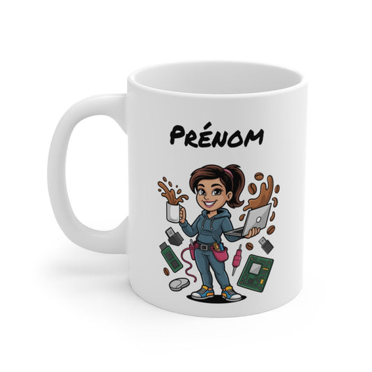 Mug Informaticienne Personnalisable – Technicienne IT, Développeuse, Geek – Tasse Métier Informatique