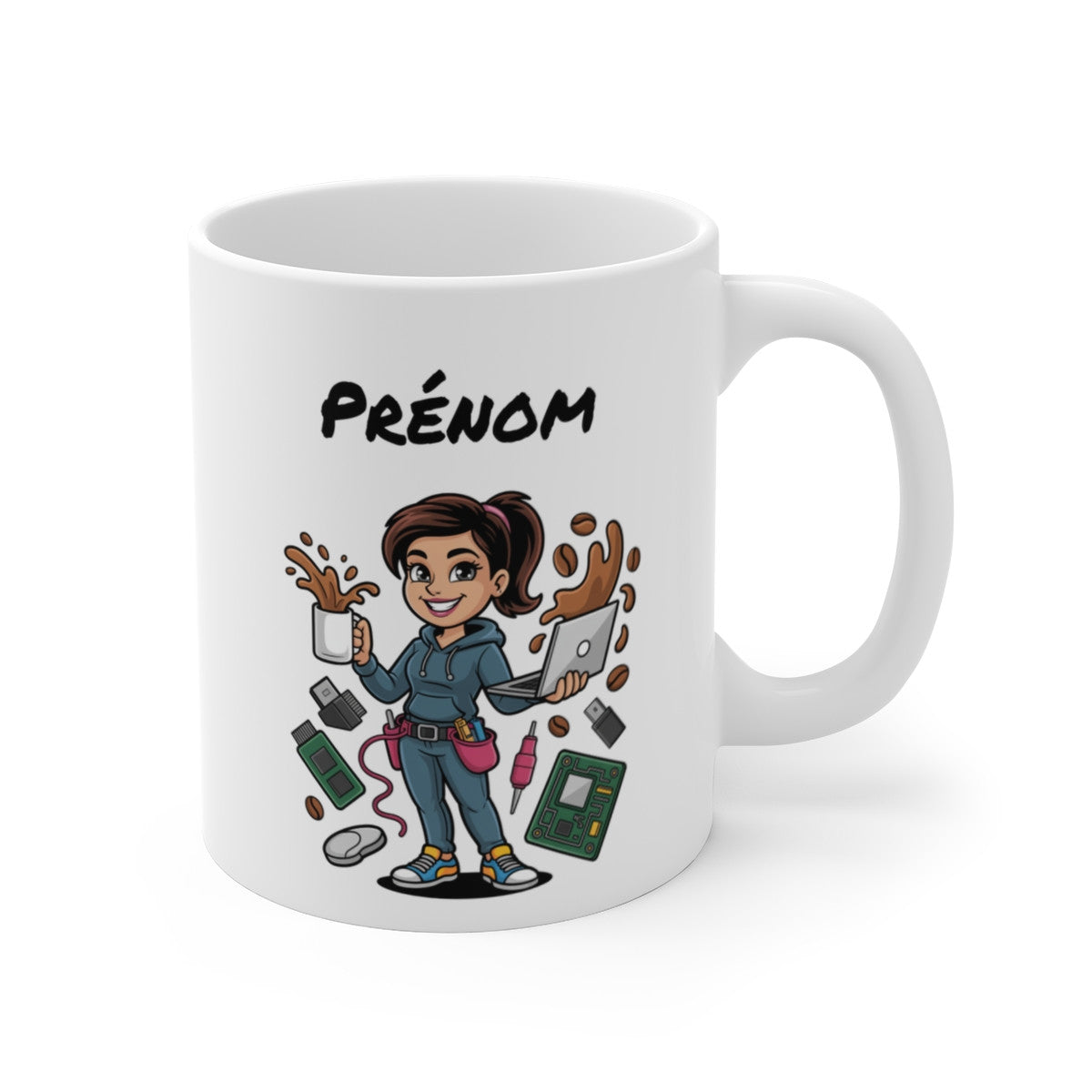 Mug Informaticienne Personnalisable – Technicienne IT, Développeuse, Geek – Tasse Métier Informatique