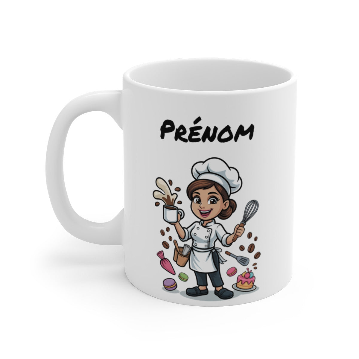 Mug Pâtissière Personnalisable – Chef Pâtissière, Boulangerie, Cake Designer – Tasse Métier avec Prénom