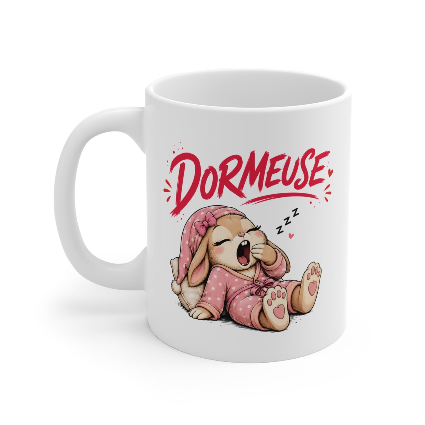 Tasse Dormeuse – Mug Femme Lapin Endormi Kawaii – Cadeau Humour Femme 325ml