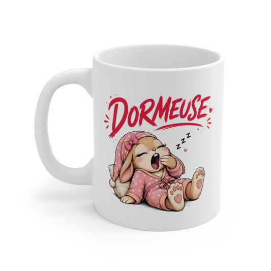 Tasse Dormeuse – Mug Femme Lapin Endormi Kawaii – Cadeau Humour Femme 325ml