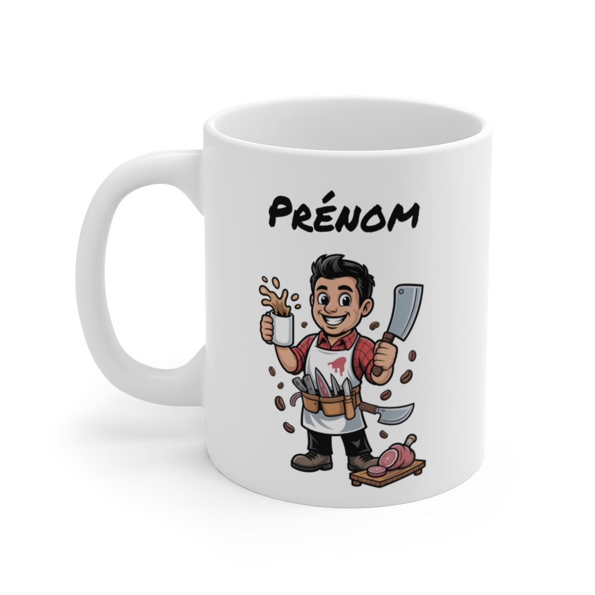 Mug Boucher Personnalisable – Tasse Métier Artisan Boucherie, Charcutier – Cadeau avec Prénom