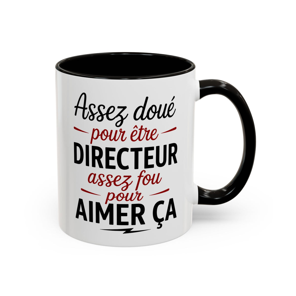Mug Assez Doué pour Être Directeur Assez Fou pour Aimer Ça – Tasse Humour Directeur Homme – Cadeau Original Noir Bleu Rouge