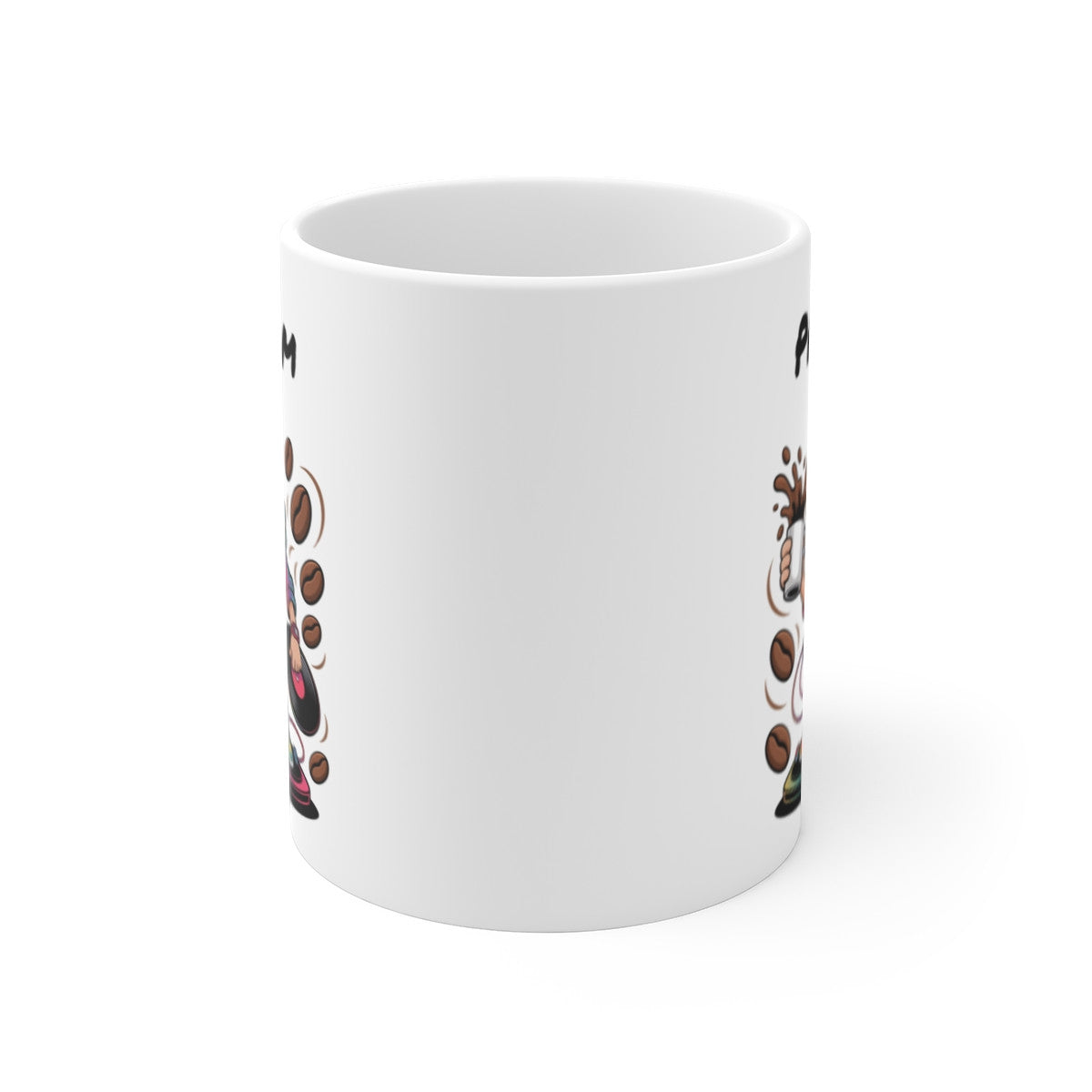 Tasse DJ Personnalisable Prénom – Mug Musique Platines Café 325ml – Cadeau Disc Jockey Original Fête