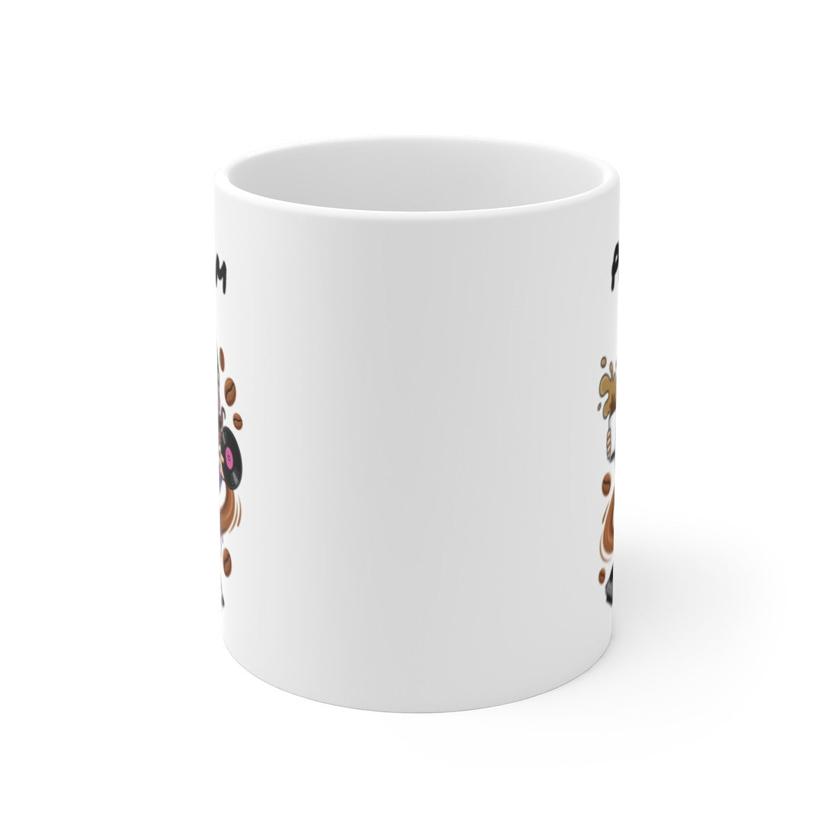 Tasse DJ Femme Personnalisable Prénom – Mug Musique Vinyle Café 325ml – Cadeau Disc Jockey Original Fête