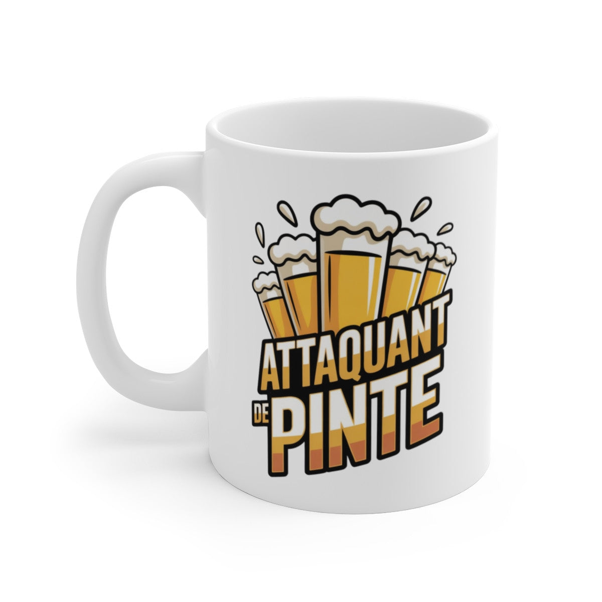 Mug Attaquant de Pinte – Tasse Bière Humour Football 325ml