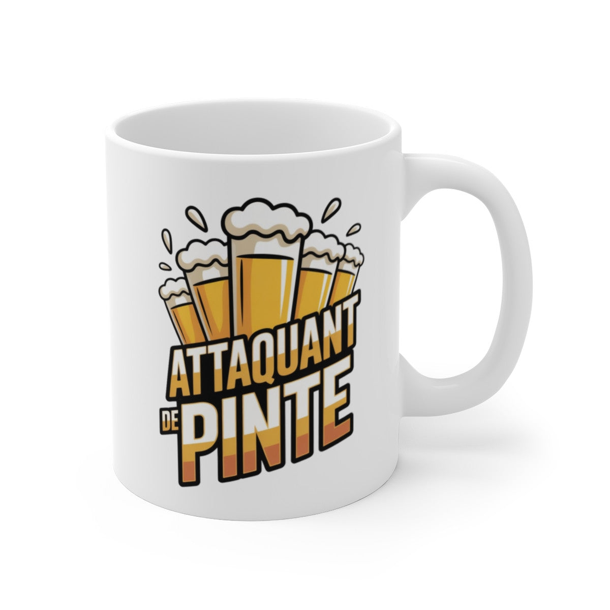 Mug Attaquant de Pinte – Tasse Bière Humour Football 325ml