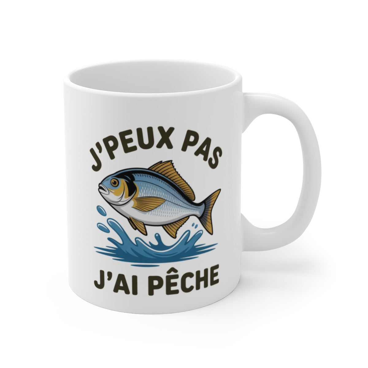 Mug J’peux Pas J’Ai Pêche Humour – Tasse Pêcheur Passionné – Cadeau Original Homme – Poisson