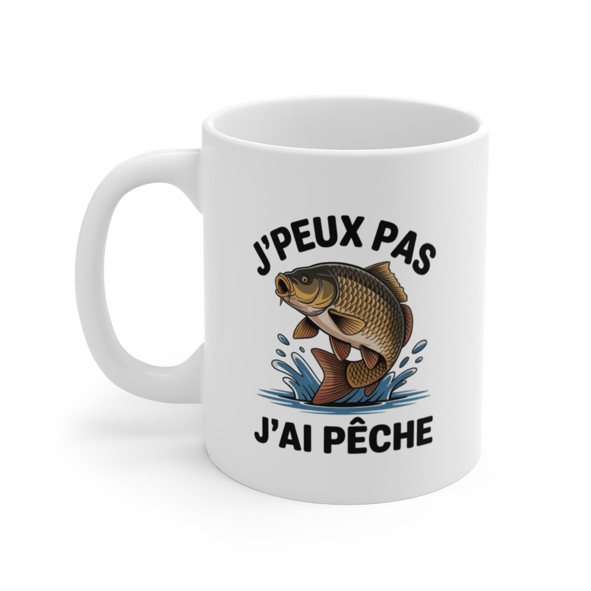 Mug J’peux Pas J’Ai Pêche Carpe – Tasse Humour Pêcheur Carnassier – Cadeau Original Homme – Poisson