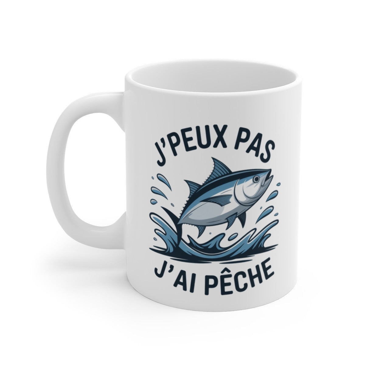 Mug J’peux Pas J’ai Pêche – Tasse Humour Pêcheur 325ml – Cadeau Idée Pêche en Mer & Rivière