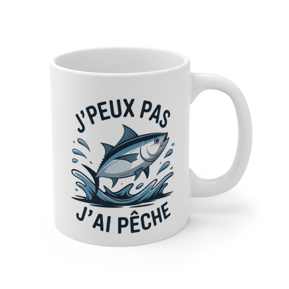 Mug J’peux Pas J’ai Pêche – Tasse Humour Pêcheur 325ml – Cadeau Idée Pêche en Mer & Rivière